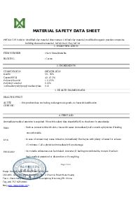 Magic Stone Safety Datasheet with stamp
